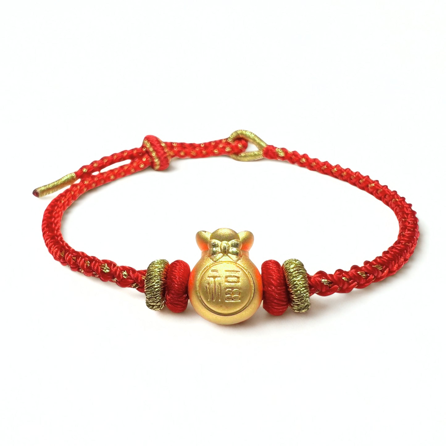 24K Gold Money Bag Charm Bracelet