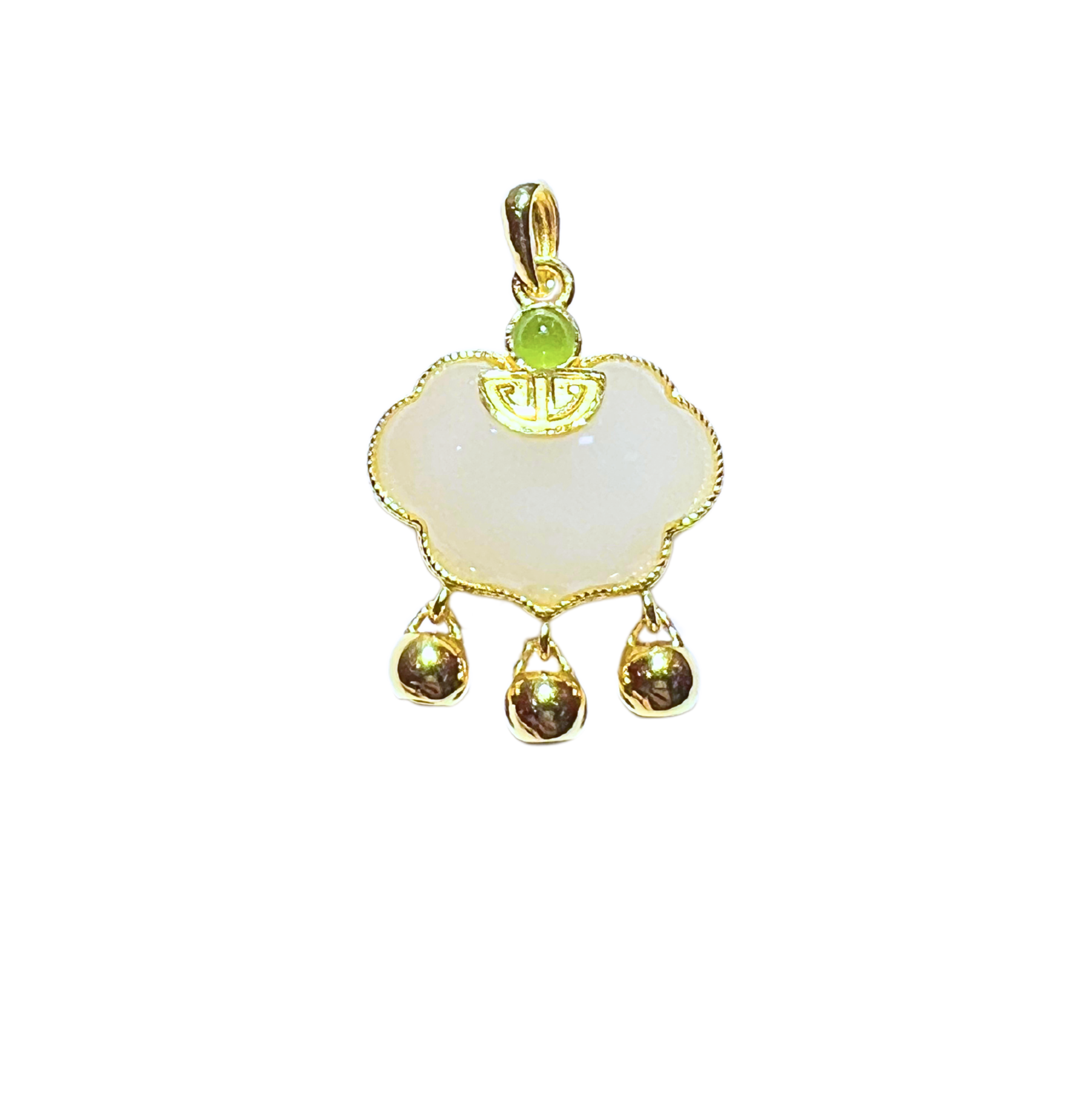 24K Hetian Jade Pendant (Auspicious Cloud)