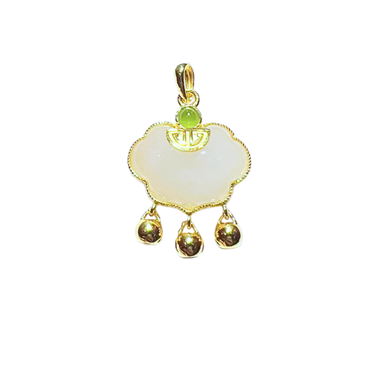 24K Hetian Jade Pendant (Auspicious Cloud)