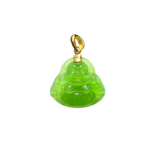 24K Hetian Jade Pendant (Laughing Buddha)