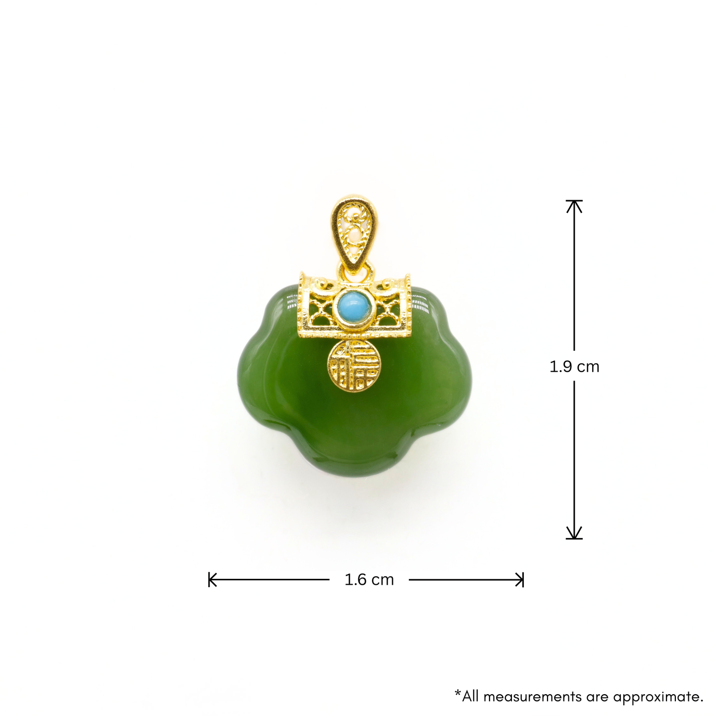 24K Gold Hetian Jade Pendant