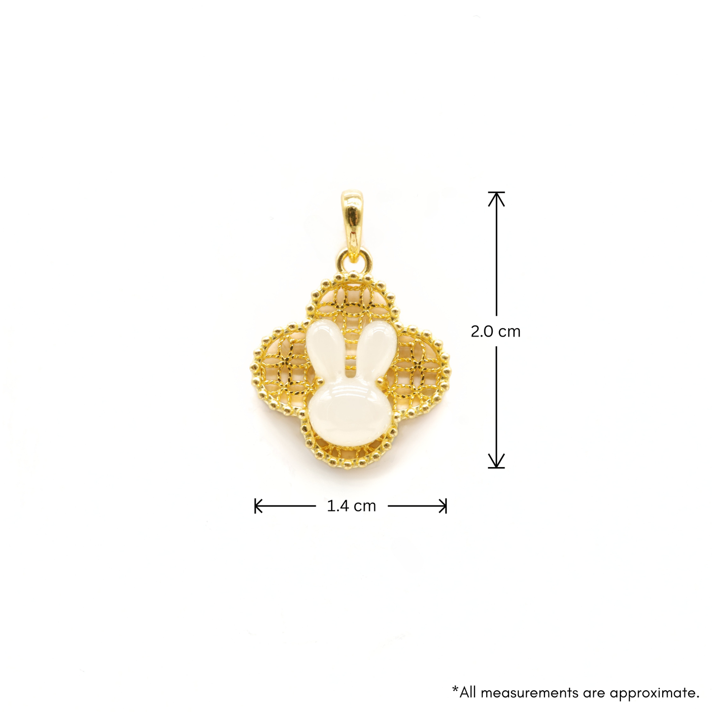 24K Gold Hetian Jade Rabbit Zodiac Pendant