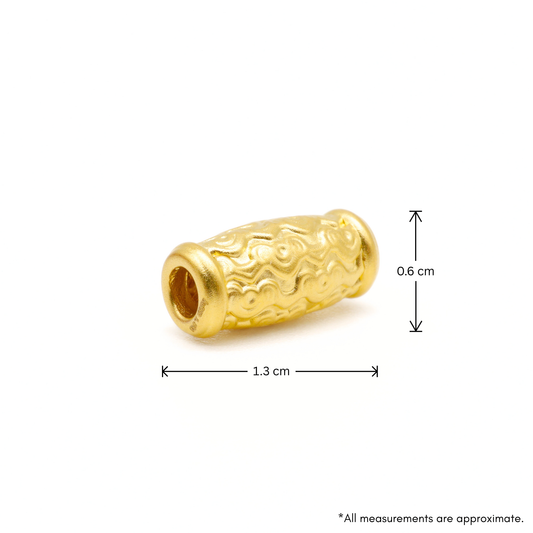 24K Gold Cloud Pattern Barrel Charm