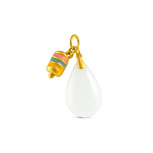 24k Gold Hetian Jade Ice Cream Charm
