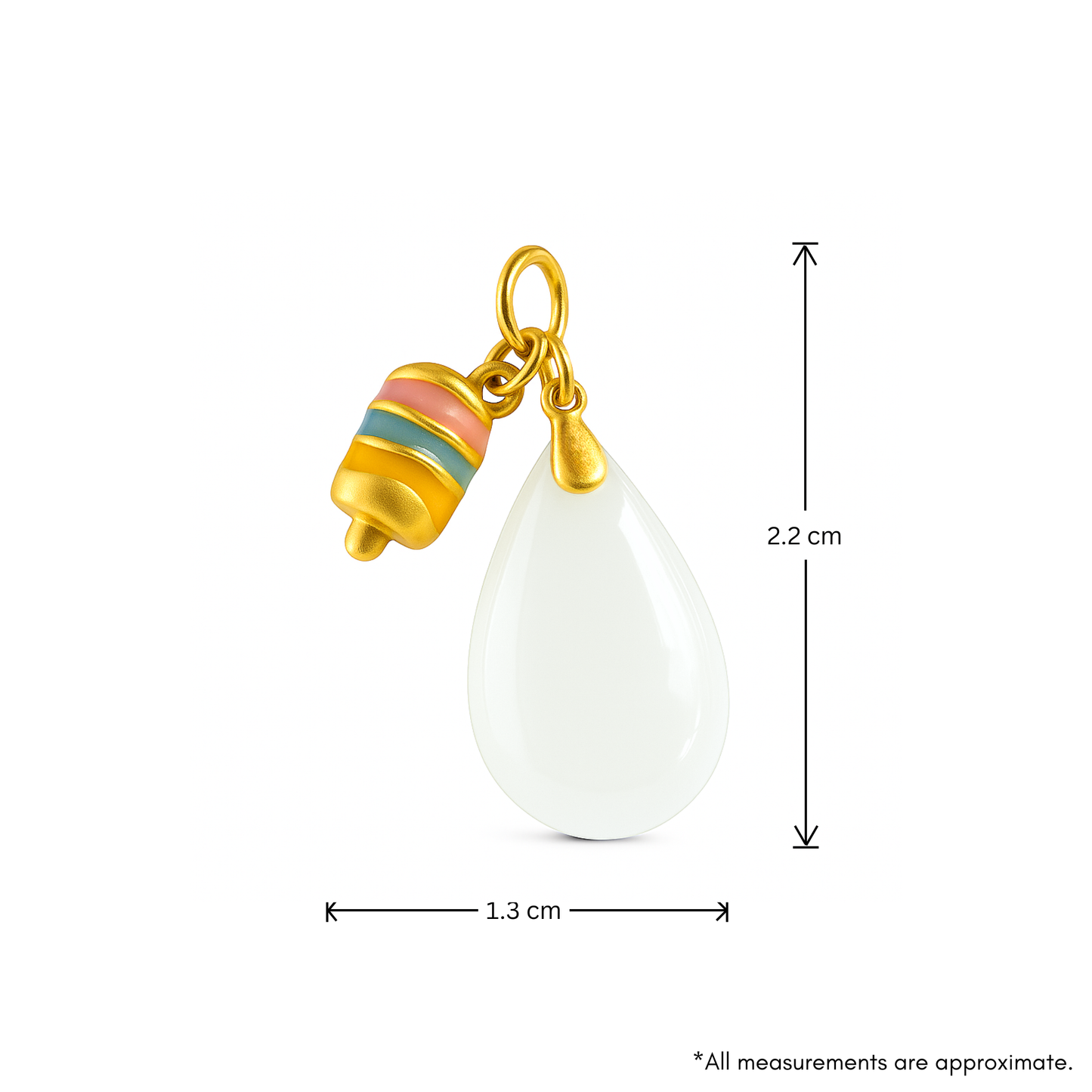24k Gold Hetian Jade Ice Cream Charm