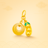 24k Gold Hetian Jade Tangerine Charm