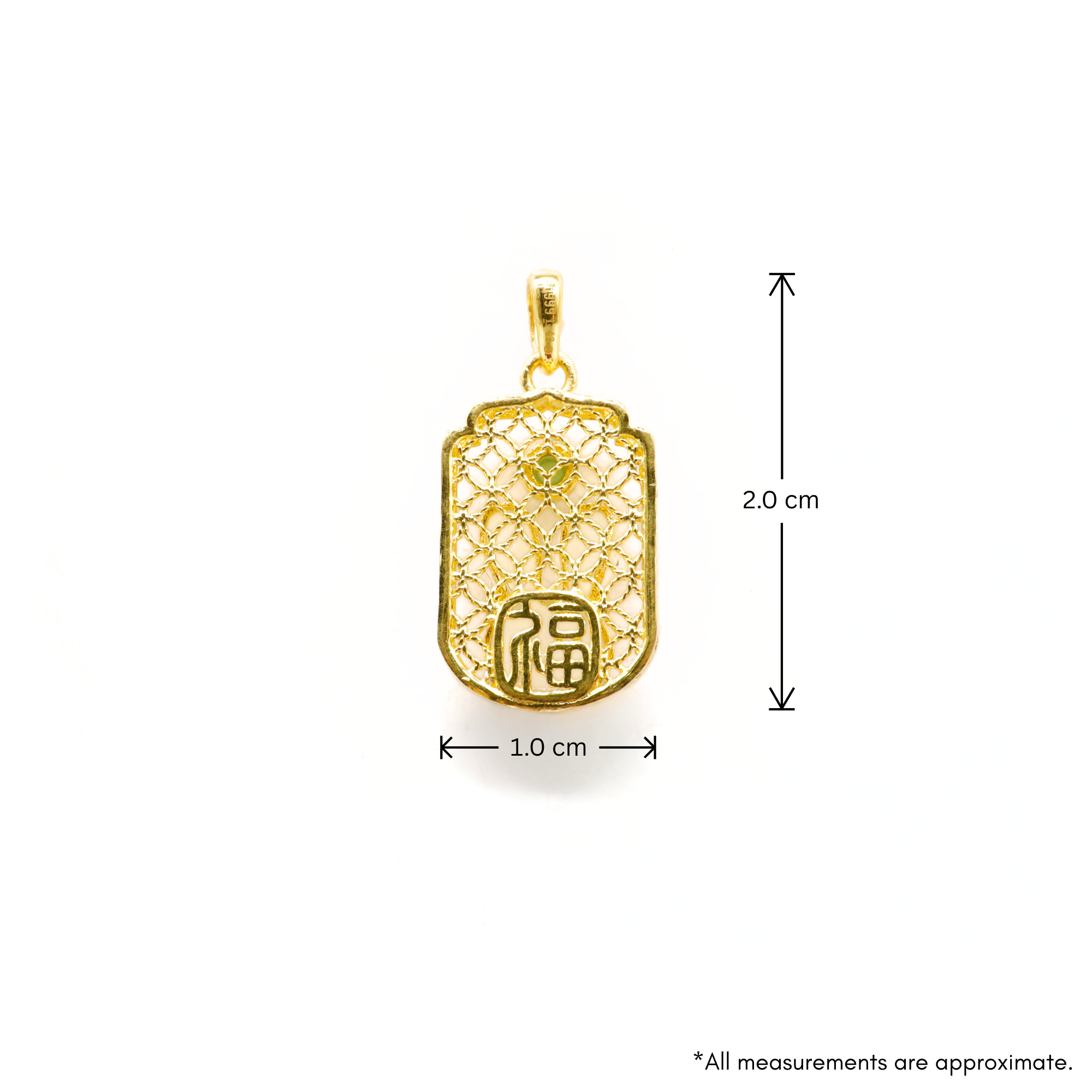 24K Gold Hetian Jade Rabbit Zodiac Pendant