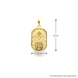 24K Gold Hetian Jade Rabbit Zodiac Pendant