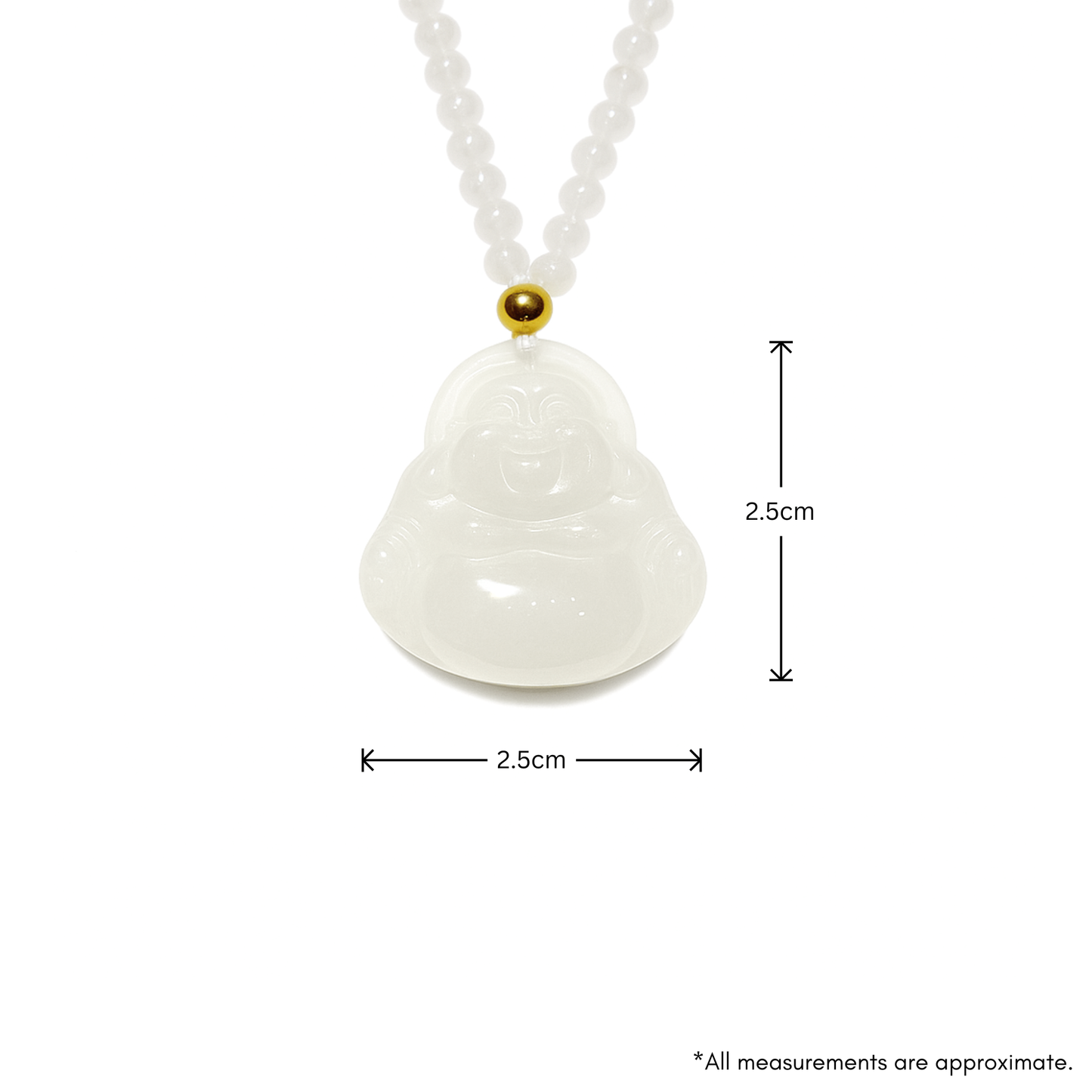24K Hetian Jade Necklace (Laughing Buddha)