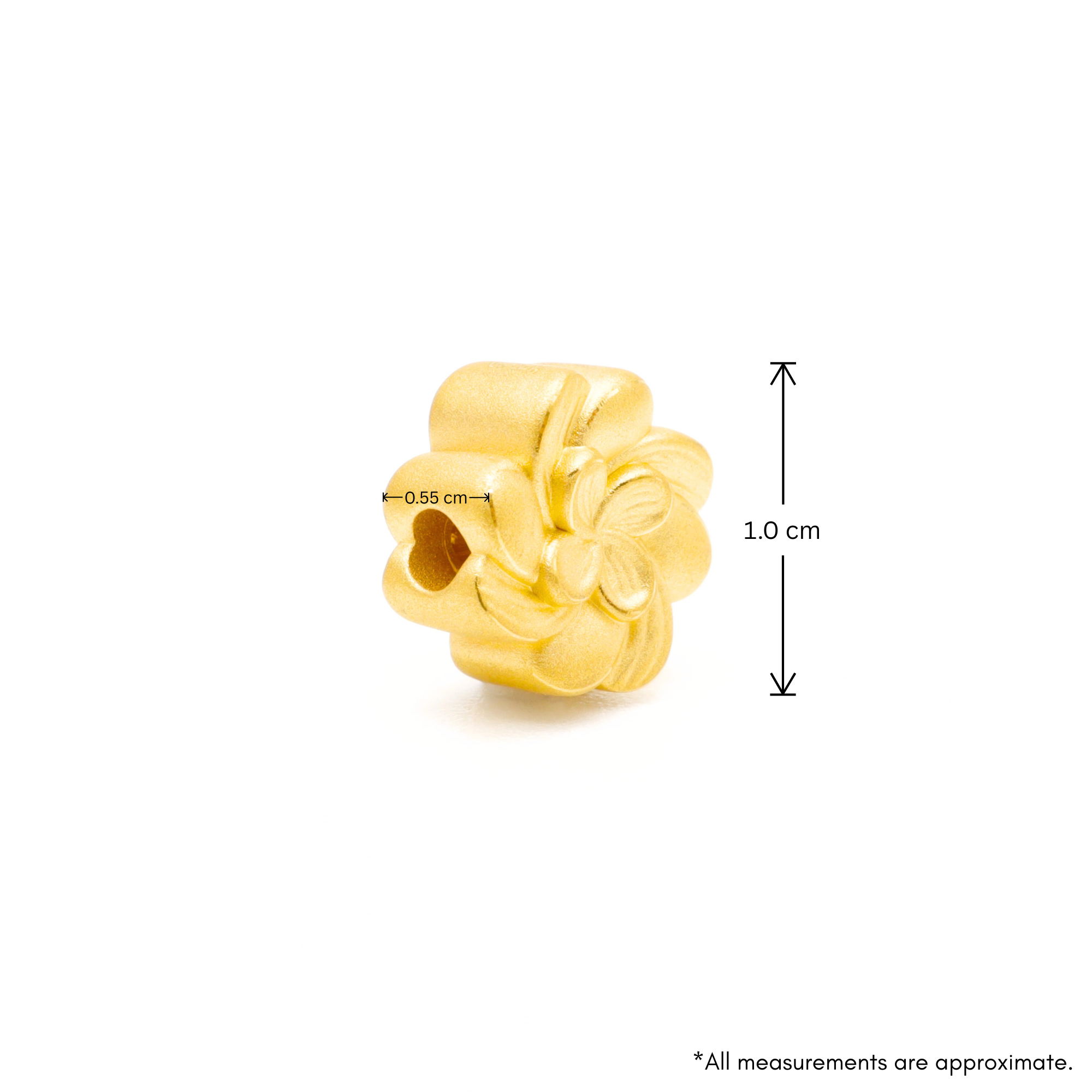 24K Gold Floral Charm