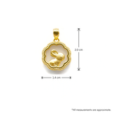 24K Gold Hetian Jade Rabbit Zodiac Pendant