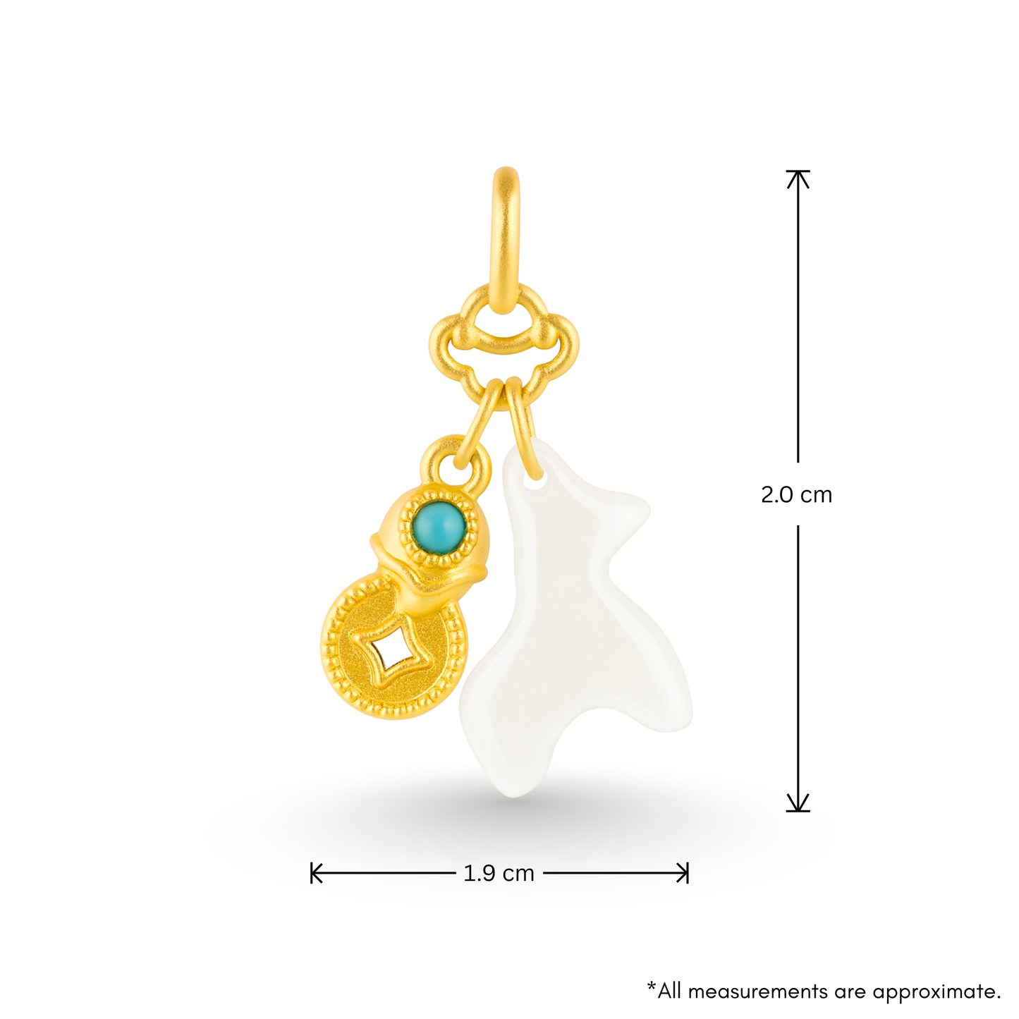 24k Gold Hetian Jade Chinese Zodiac Horse Charm