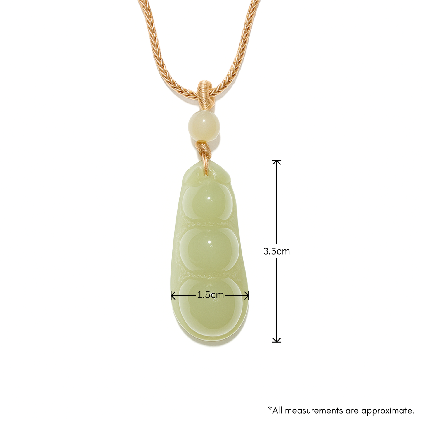 24K Hetian Jade Necklace (Bean)
