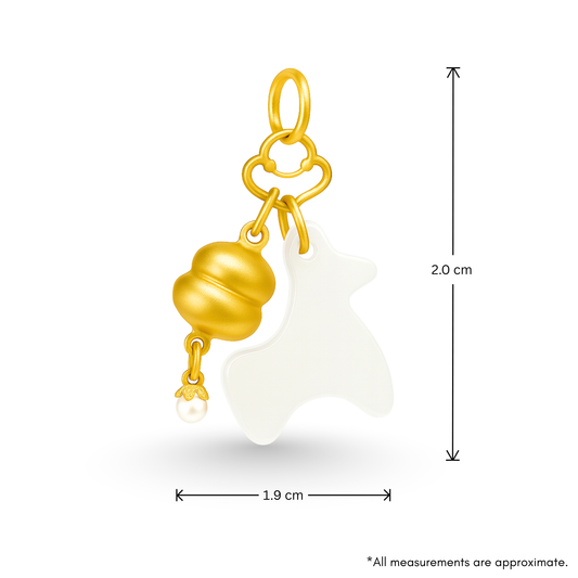 24k Gold Hetian Jade Chinese Zodiac Horse Charm