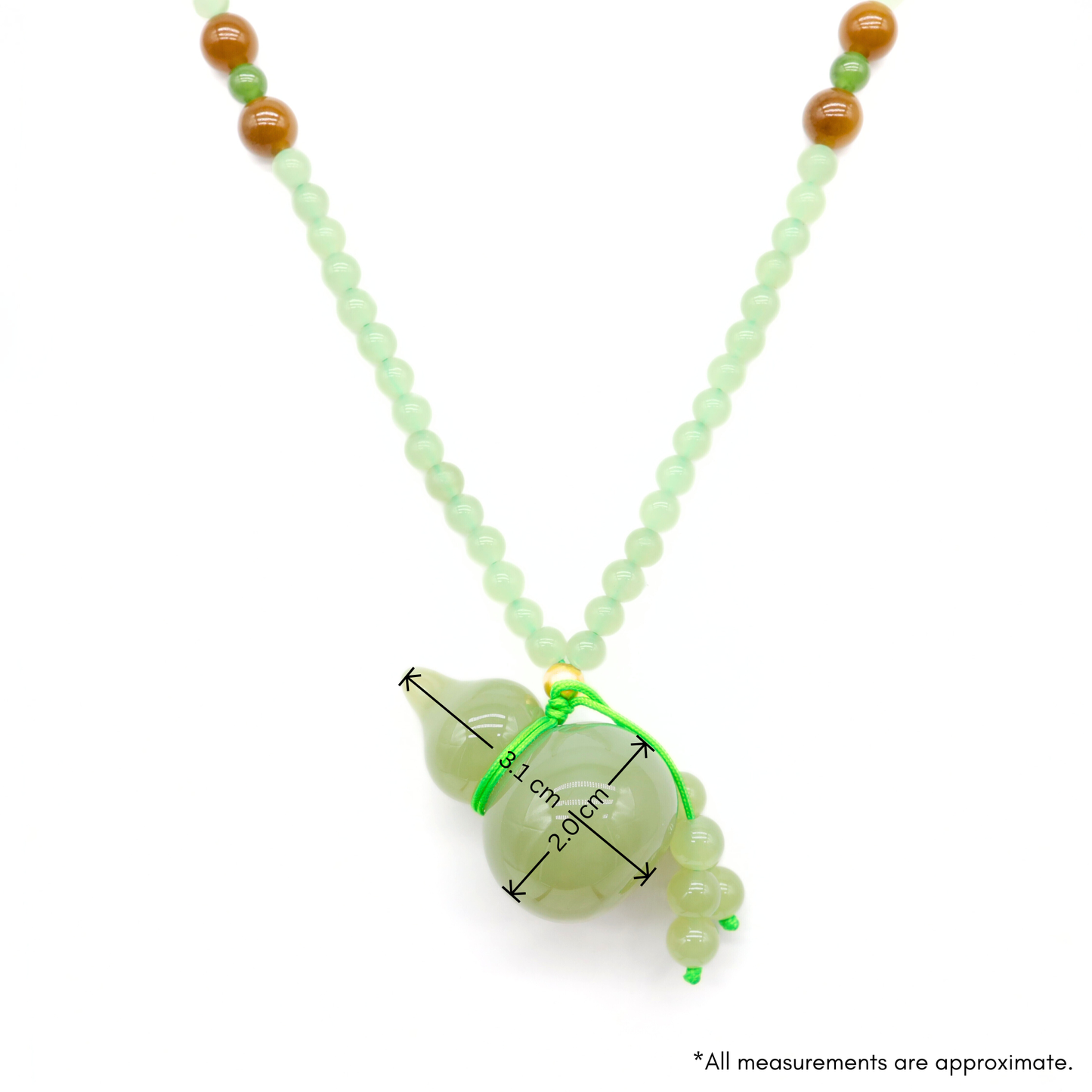 24k Gold Hetian Jade Calabash Necklace