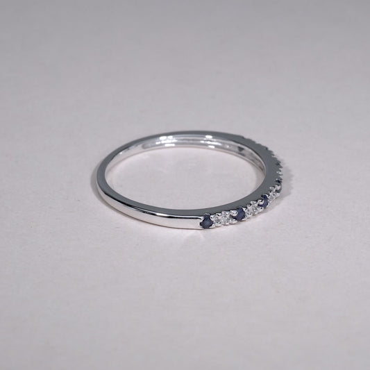 Semi Eternity Precious Stone and Diamond Ring