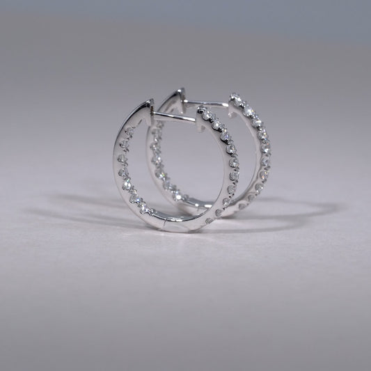 Inside Out Diamond Loop Round Shape Earrings