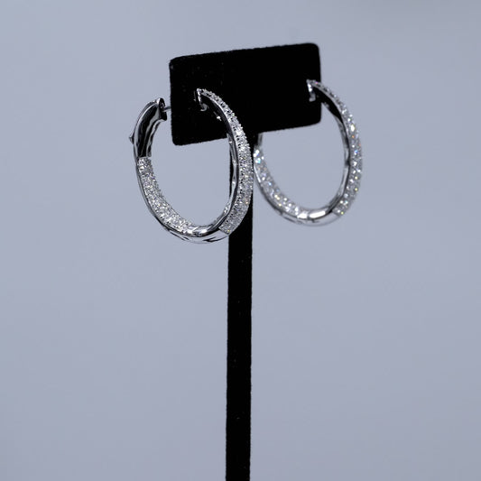 Inside Out Pave Diamond Loop Earrings