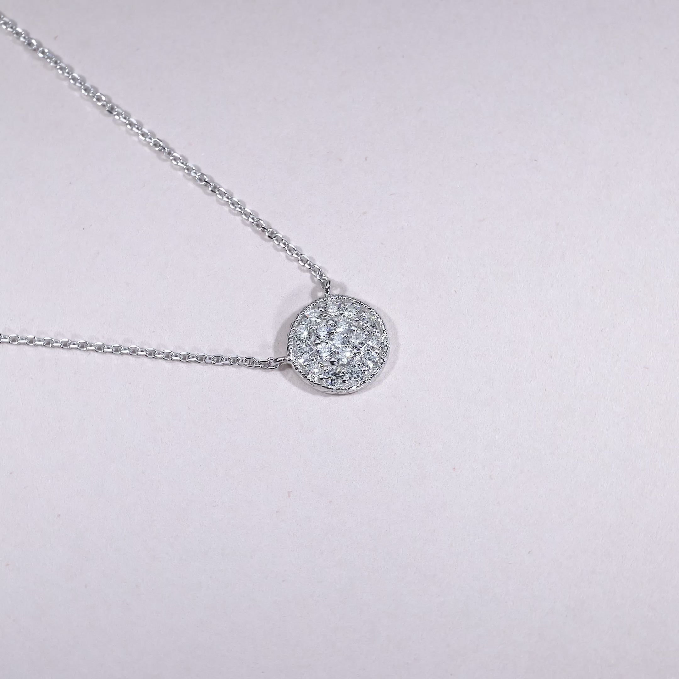 Circle Diamond Milgrain Necklace