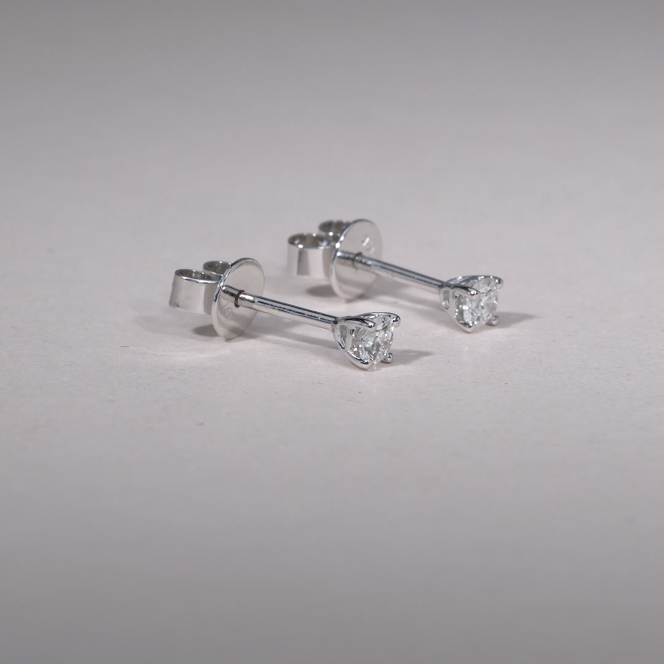 Solitaire Diamond Stud Earrings