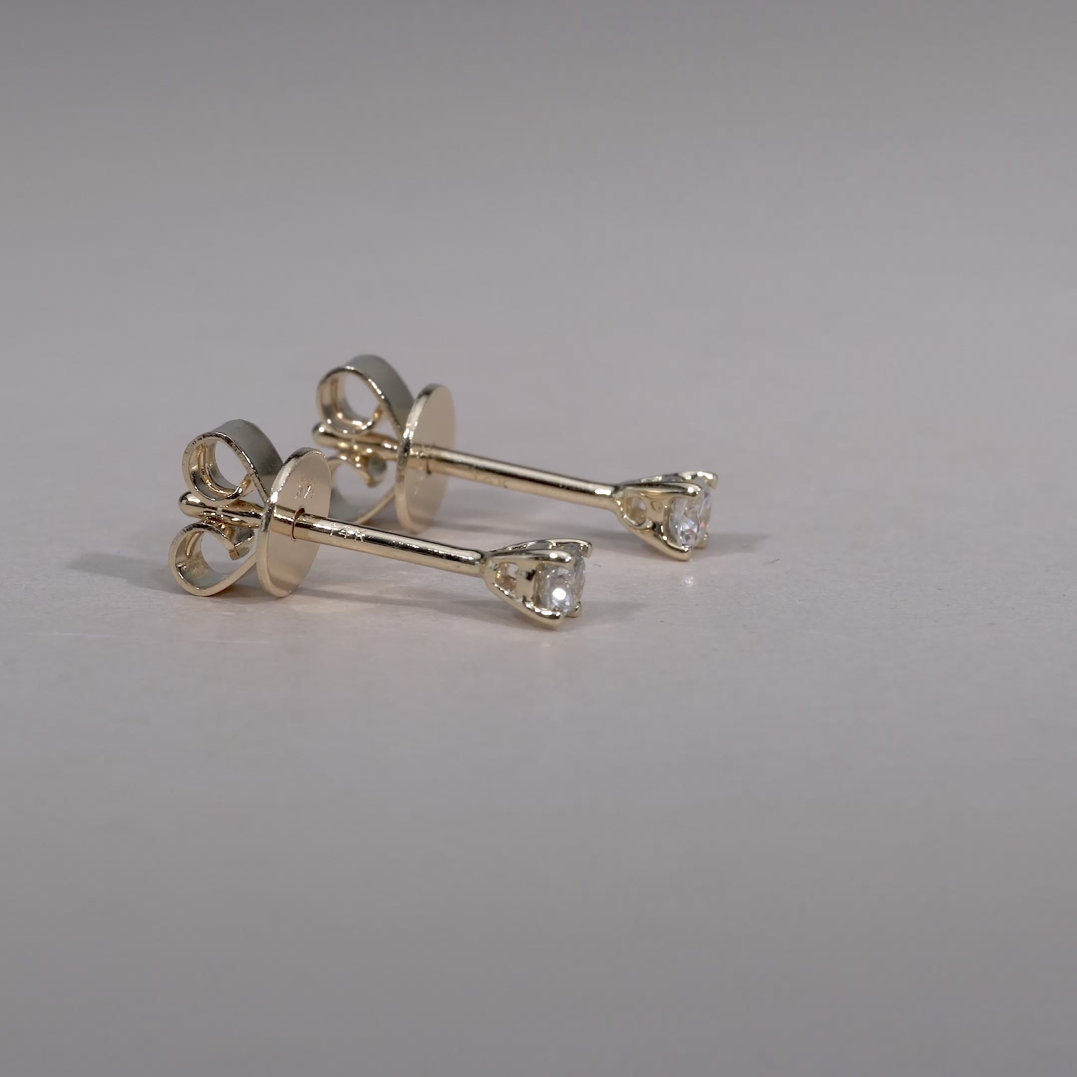 Solitaire Diamond Stud Earrings
