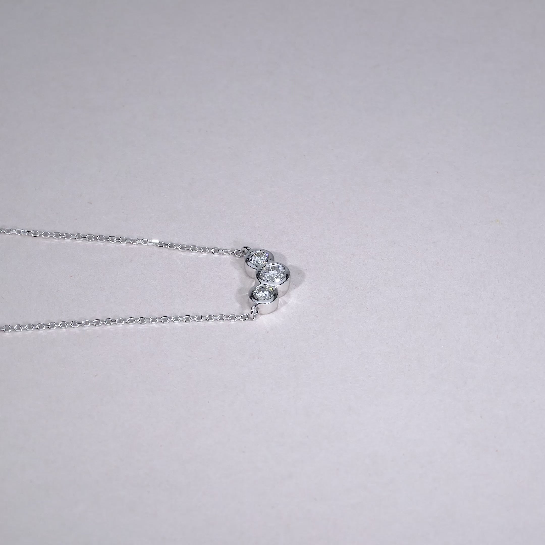 Trinity Bezel Diamond Necklace