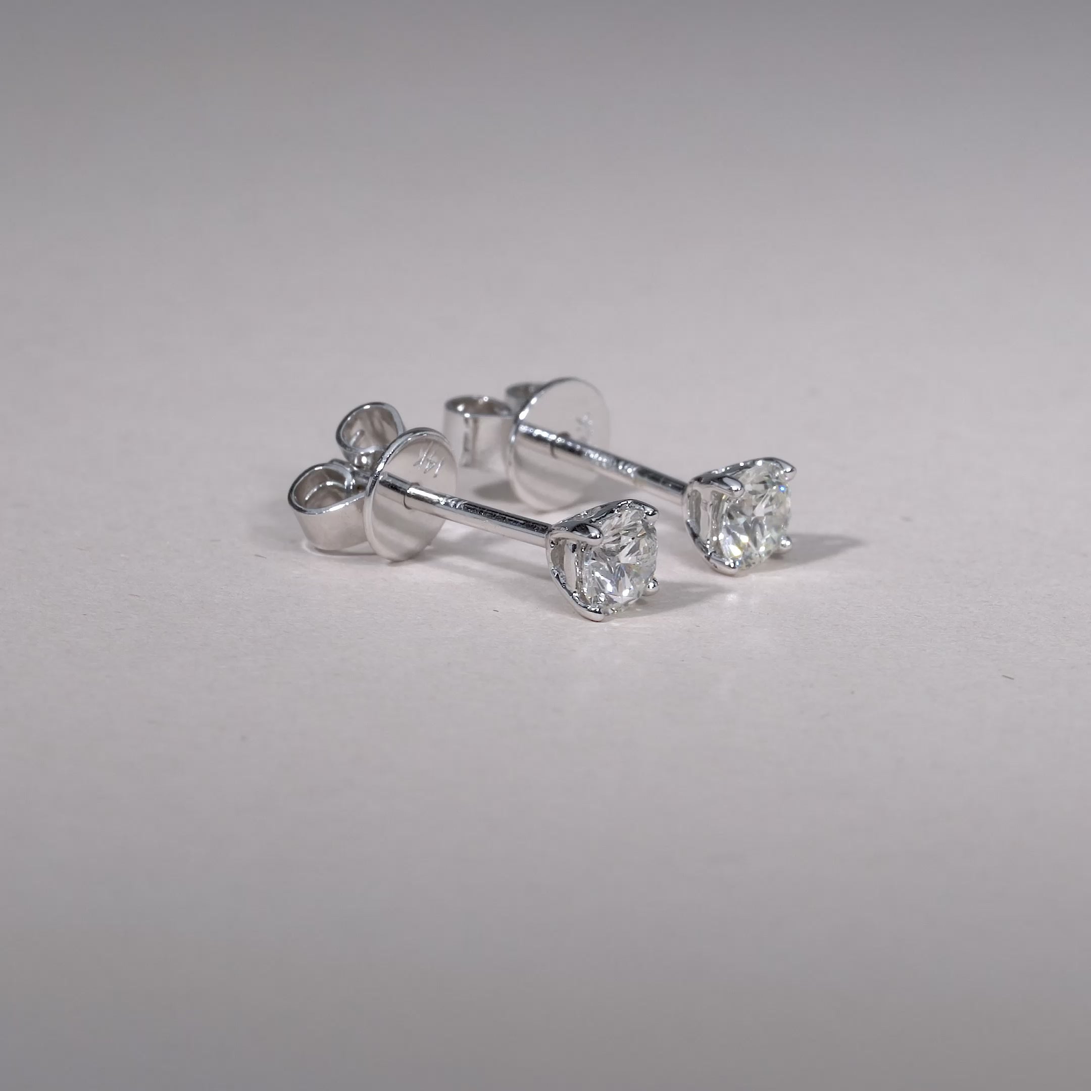 Solitaire Diamond Stud Earrings