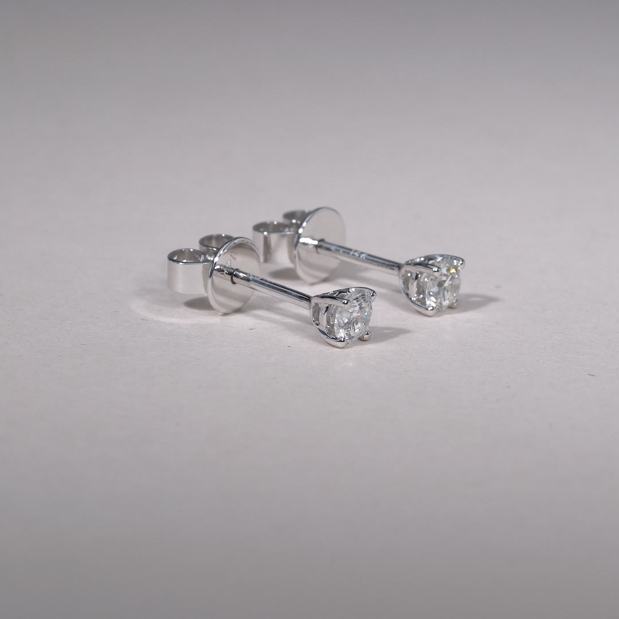 Solitaire Diamond Stud Earrings