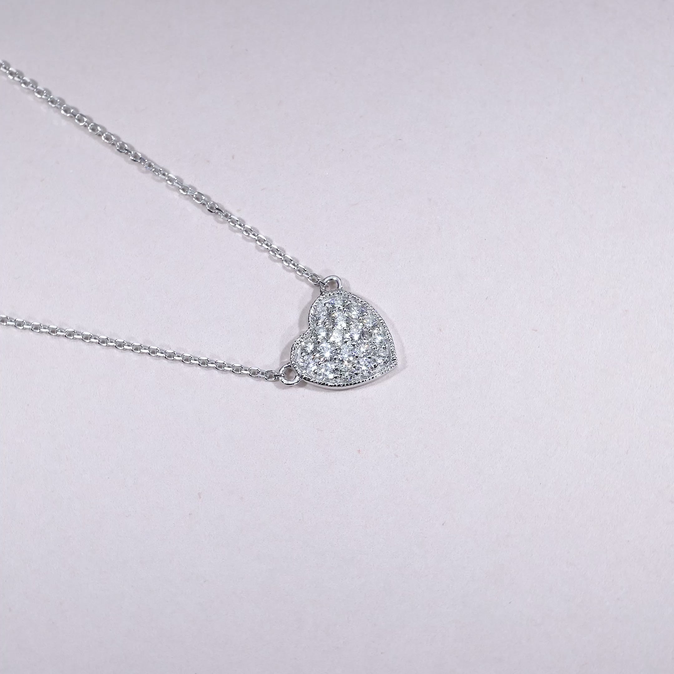 Heart Diamond Milgrain Necklace