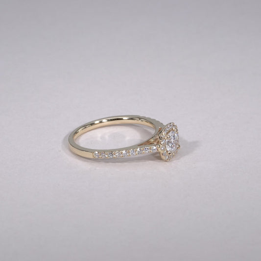 Cushion Halo Diamond Engagement Ring