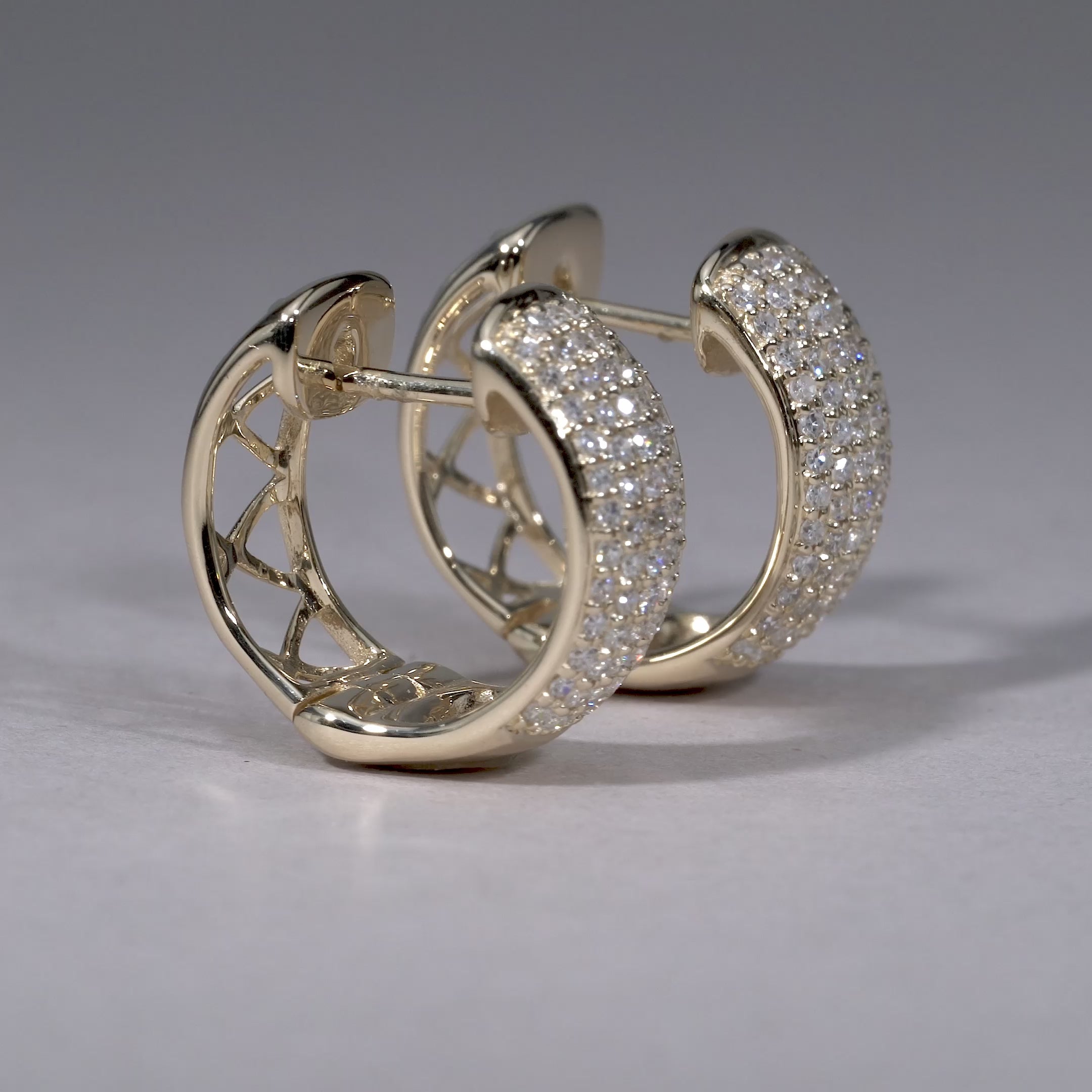 Pave Diamond Huggie Earrings