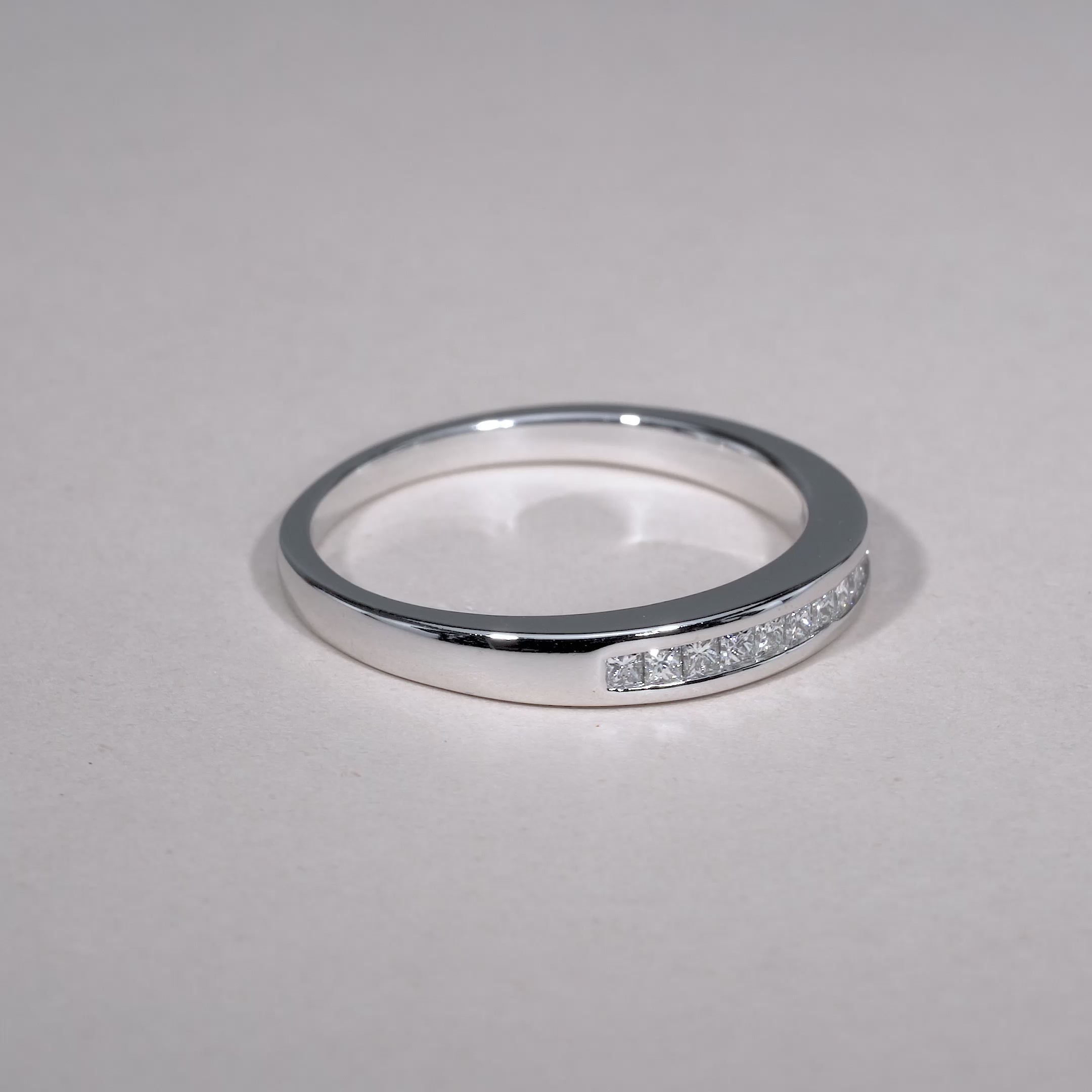 Semi Eternity Princess Channel Diamond Ring
