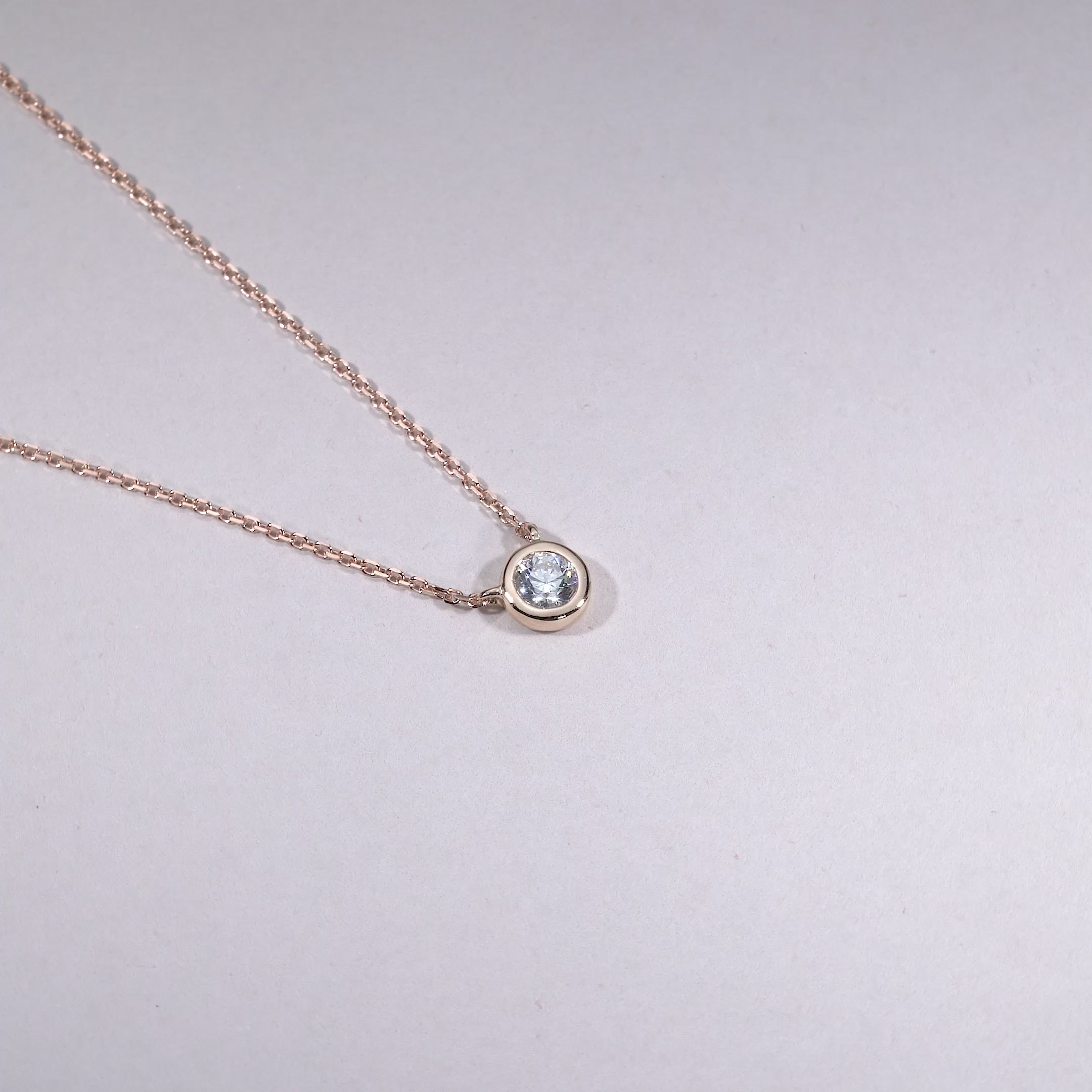 Bezel Set Diamond Necklace