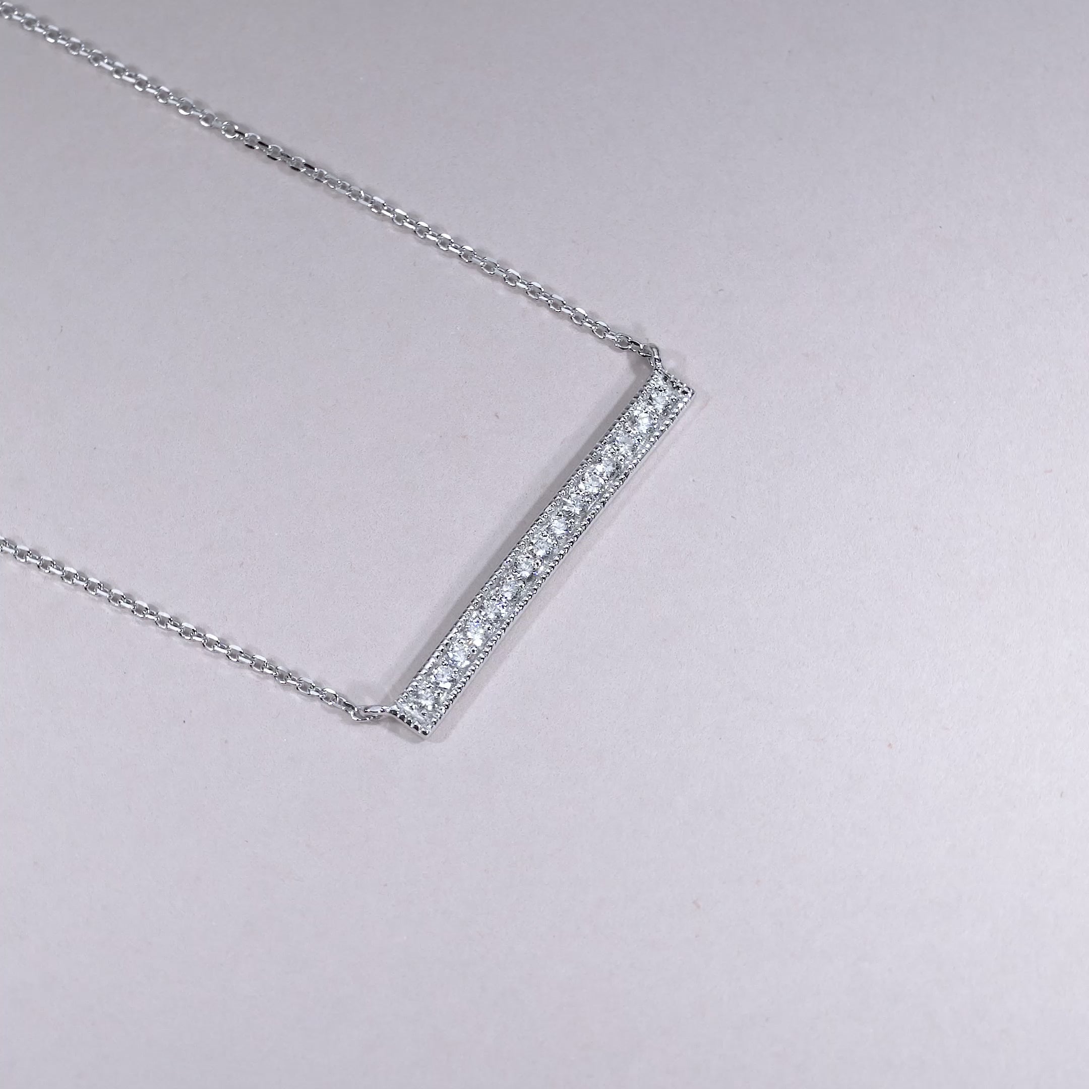 Bar Diamond Milgrain Necklace