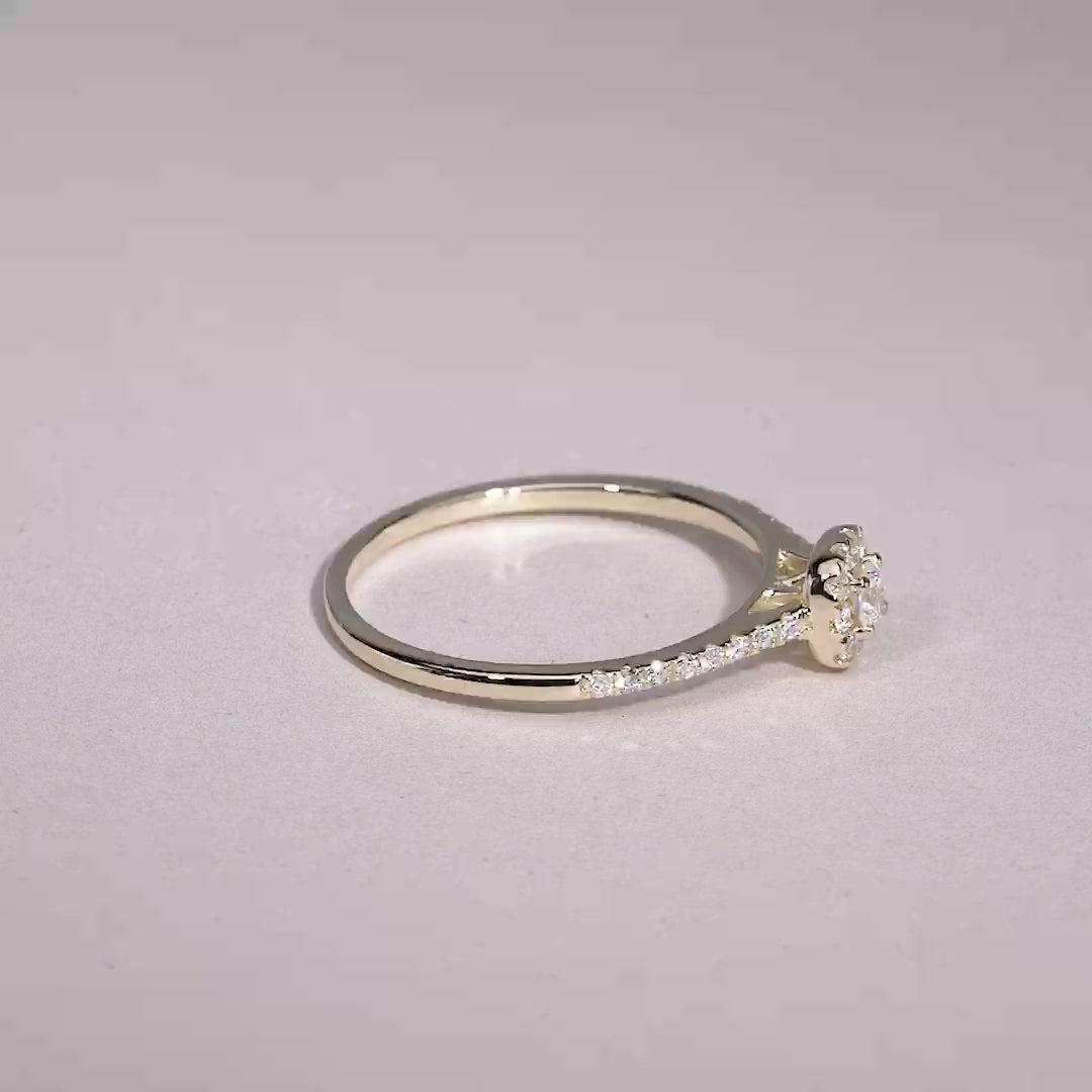 Cushion Diamond Halo Ring
