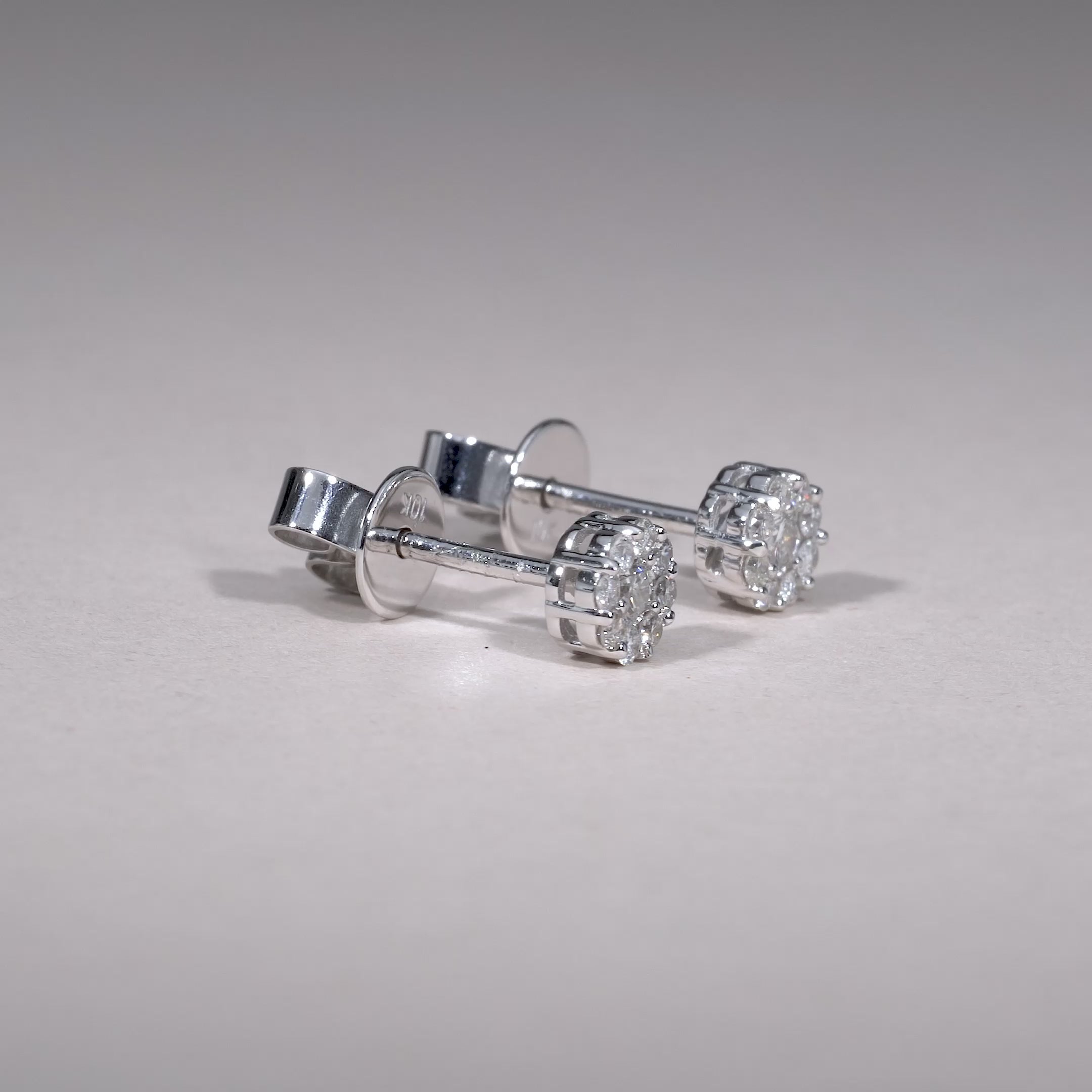 Cluster Diamond Stud Earrings
