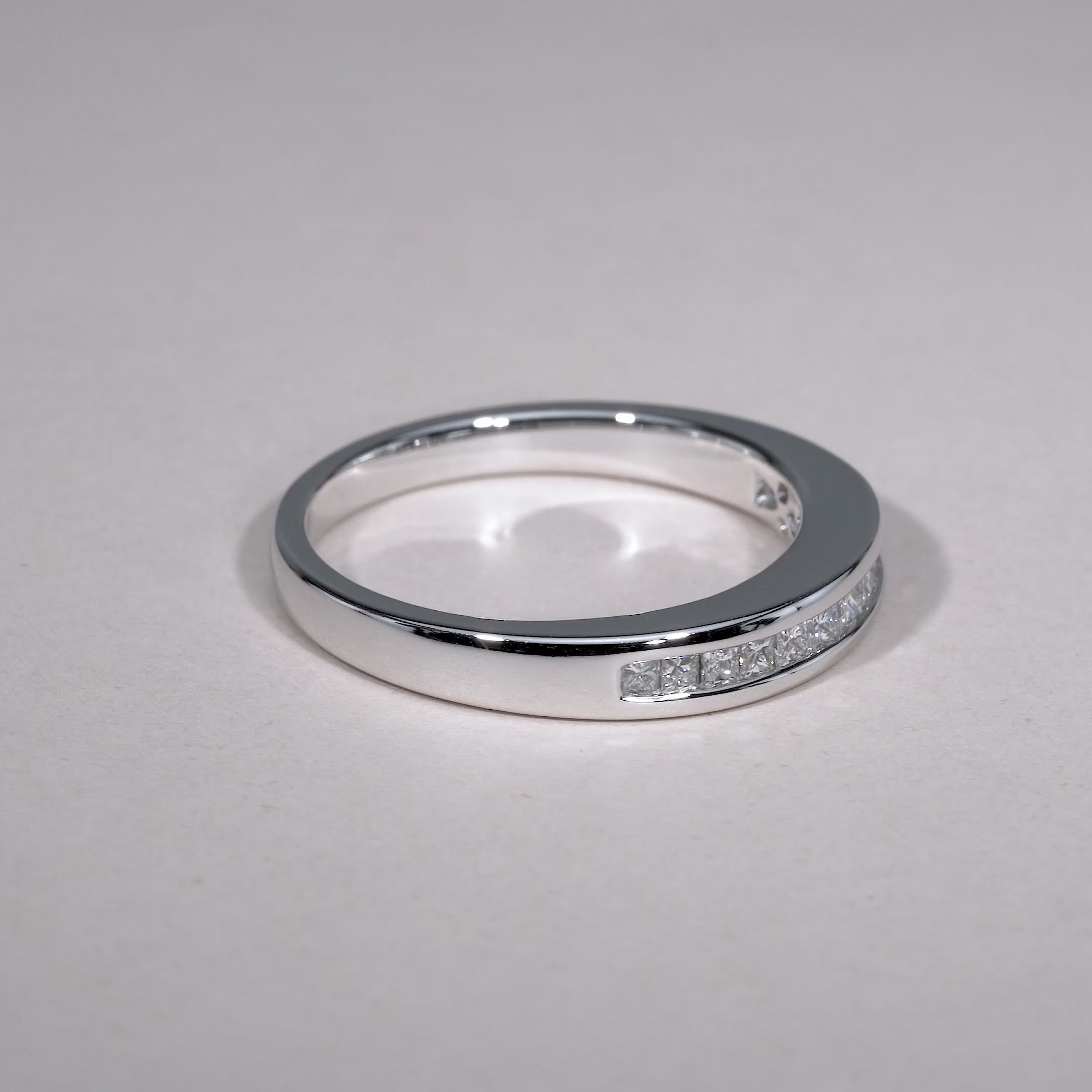 Semi Eternity Princess Channel Diamond Ring