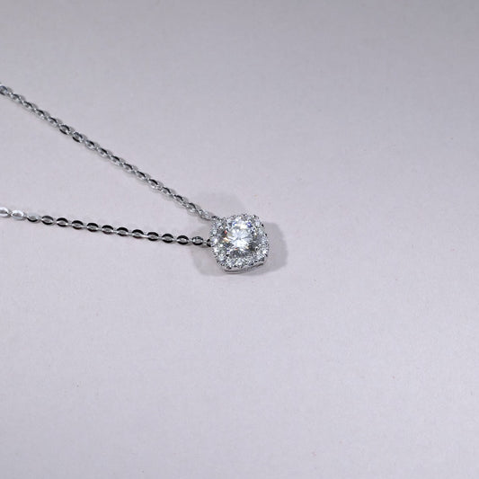 Cushion Shape Halo Diamond Pendant