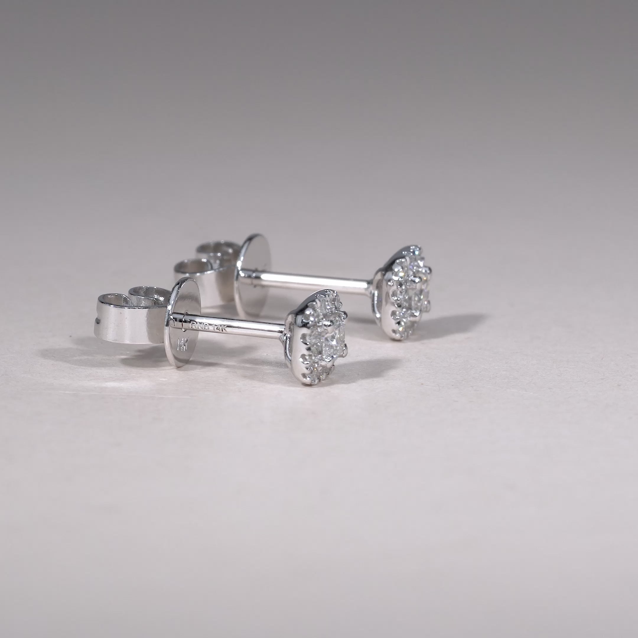 Cushion Mount Diamond Stud Earrings
