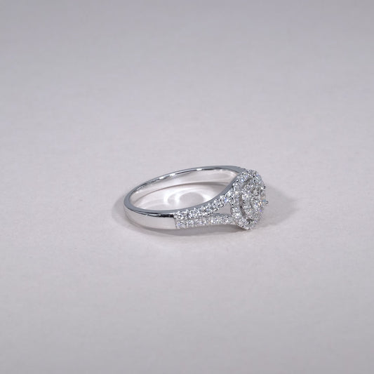 Double Halo Diamond Engagement Ring
