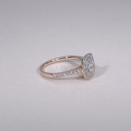 Cushion Double Halo Diamond Engagement Ring