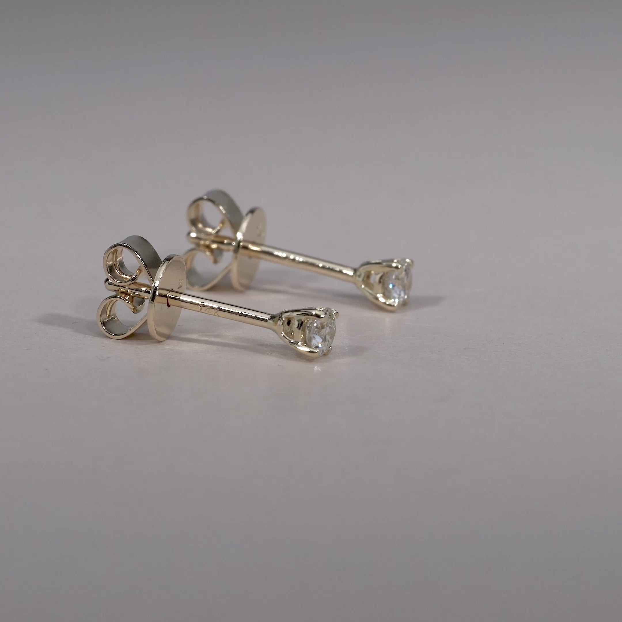Solitaire Diamond Stud Earrings