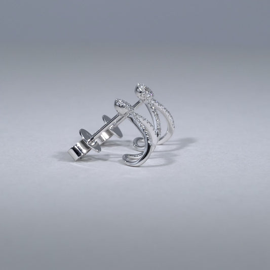 Ear Wrap Diamond Stud Earrings