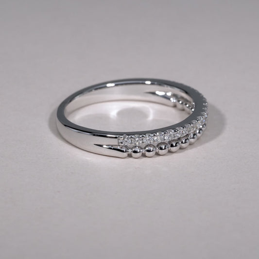 Bead Semi Eternity Diamond Ring