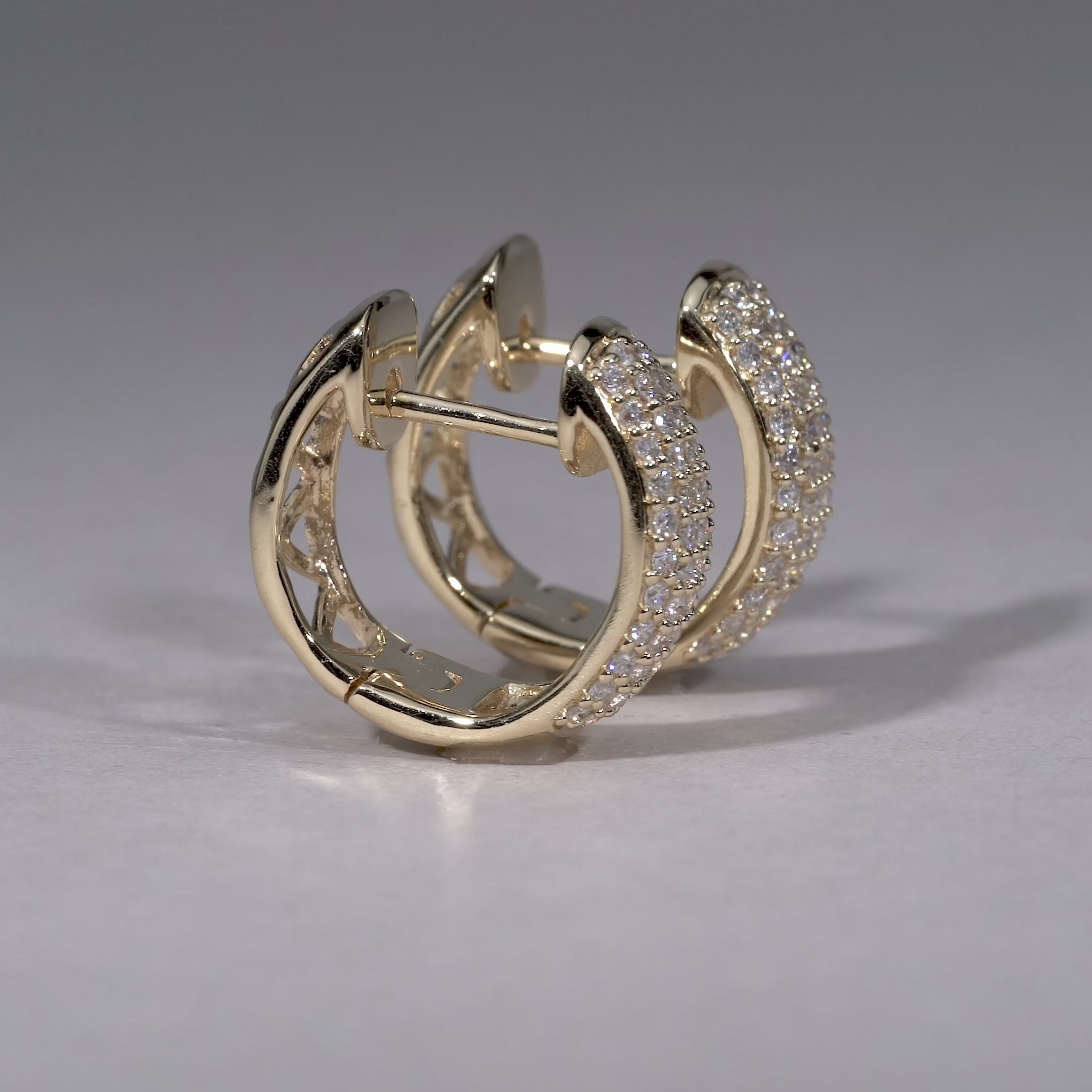 Pave Diamond Huggie Earrings