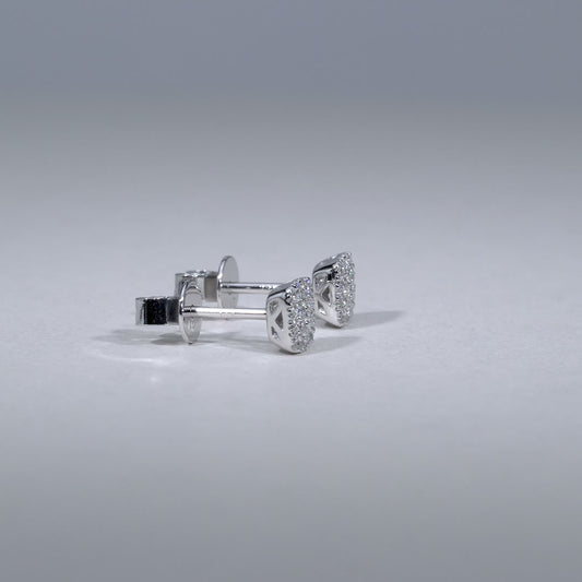 Pave Square Diamond Stud Earrings