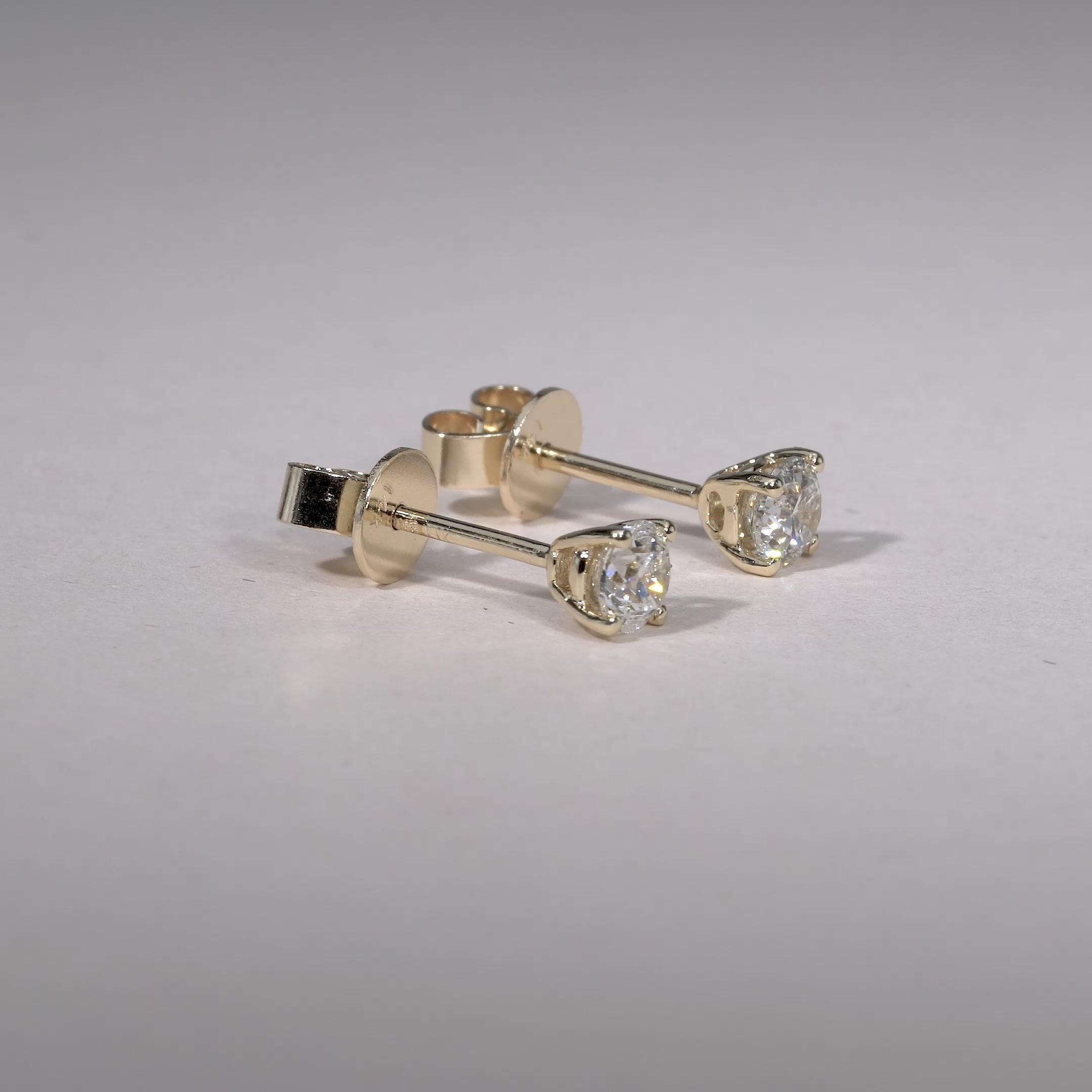Solitaire Diamond Stud Earrings
