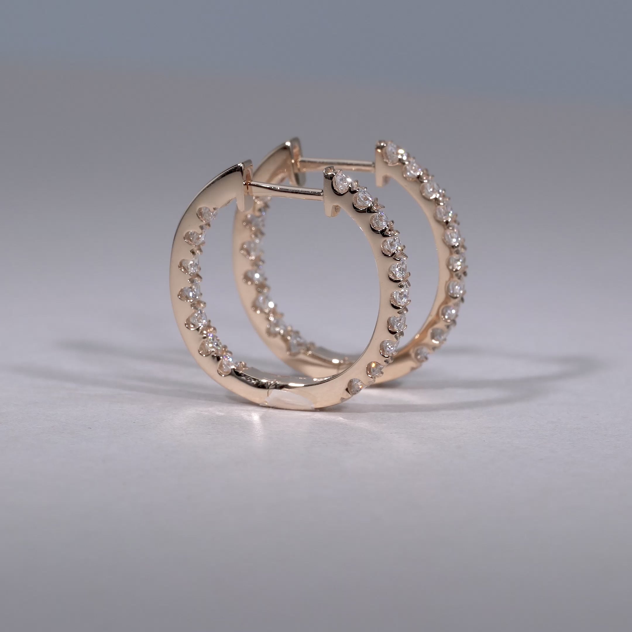 Inside Out Diamond Loop Round Shape Earrings