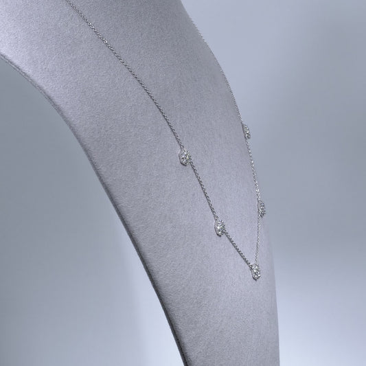 Cluster Drop Diamond Necklace