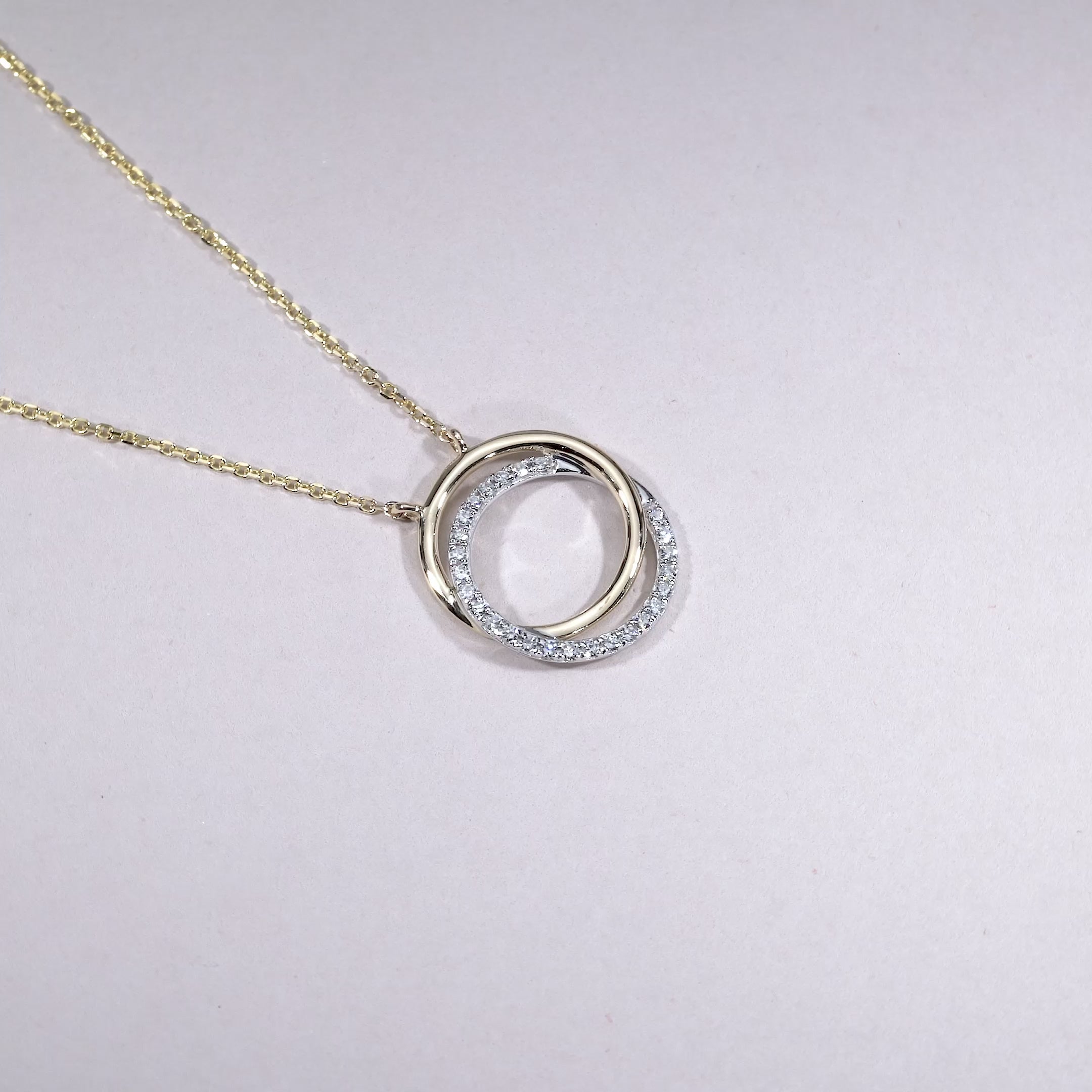 Double Circle Diamond Necklace
